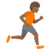 Bagaimana Person Running Facing Right: Medium-Dark Skin Tone emoji terlihat di Joypixels.