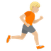 Bagaimana Person Running Facing Right: Medium-Light Skin Tone emoji terlihat di Joypixels.