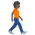 How Person Walking Facing Right: Dark Skin Tone emoji looks on Joypixels.