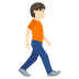 How Person Walking Facing Right: Light Skin Tone emoji looks on Joypixels.