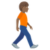 Bagaimana Person Walking Facing Right: Medium-Dark Skin Tone emoji terlihat di Joypixels.