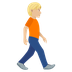 How Person Walking Facing Right: Medium-Light Skin Tone emoji looks on Joypixels.