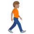 How Person Walking Facing Right: Medium Skin Tone emoji looks on Joypixels.