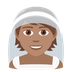 Wie Person mit Schleier: mittlere Hautfarbe Emoji auf Joypixels aussieht.