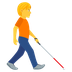 How Person with White Cane Facing Right emoji looks on Joypixels.