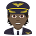 Wie Pilot(in): dunkle Hautfarbe Emoji auf Joypixels aussieht.