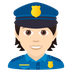 Wie Polizist(in): helle Hautfarbe Emoji auf Joypixels aussieht.