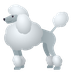 Bagaimana Poodle emoji terlihat di Joypixels.