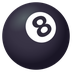 How Pool 8 Ball emoji looks on Joypixels.