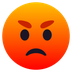 Bagaimana Pouting Face emoji terlihat di Joypixels.