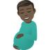 How Pregnant Man: Dark Skin Tone emoji looks on Joypixels.