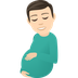 How Pregnant Man: Light Skin Tone emoji looks on Joypixels.