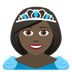 How Princess: Dark Skin Tone emoji looks on Joypixels.