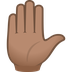 Bagaimana Raised Hand: Medium Skin Tone emoji terlihat di Joypixels.