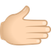 Wie Nach rechts weisende Hand: helle Hautfarbe Emoji auf Joypixels aussieht.