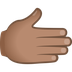 Wie Nach rechts weisende Hand: mittlere Hautfarbe Emoji auf Joypixels aussieht.