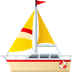 Bagaimana Sailboat emoji terlihat di Joypixels.