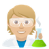 Wie Wissenschaftler(in): mittelhelle Hautfarbe Emoji auf Joypixels aussieht.