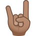 Bagaimana Sign of the Horns: Medium Skin Tone emoji terlihat di Joypixels.