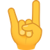 Bagaimana Sign of the Horns emoji terlihat di Joypixels.