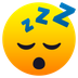 Bagaimana Sleeping Face emoji terlihat di Joypixels.