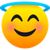 Bagaimana Smiling Face with Halo emoji terlihat di Joypixels.