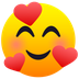 How Smiling Face with Hearts emoji looks on Joypixels.