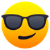 Wie Lächelndes Gesicht mit Sonnenbrille Emoji auf Joypixels aussieht.