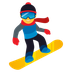 Bagaimana Snowboarder emoji terlihat di Joypixels.