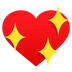 How Sparkling Heart emoji looks on Joypixels.