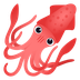 Bagaimana Squid emoji terlihat di Joypixels.