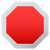 Bagaimana Stop Sign emoji terlihat di Joypixels.