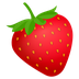 How Strawberry emoji looks on Joypixels.