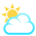 Bagaimana Sun Behind Cloud emoji terlihat di Joypixels.