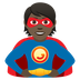 Bagaimana Superhero: Dark Skin Tone emoji terlihat di Joypixels.