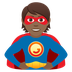 Bagaimana Superhero: Medium-Dark Skin Tone emoji terlihat di Joypixels.