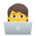 How Technologist emoji looks on Joypixels.