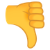 Bagaimana Thumbs Down emoji terlihat di Joypixels.