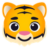 Bagaimana Tiger Face emoji terlihat di Joypixels.