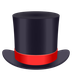 Bagaimana Top Hat emoji terlihat di Joypixels.