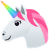 Bagaimana Unicorn emoji terlihat di Joypixels.