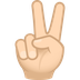 Bagaimana Victory Hand: Light Skin Tone emoji terlihat di Joypixels.