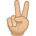 Bagaimana Victory Hand: Medium-Light Skin Tone emoji terlihat di Joypixels.