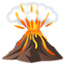 Bagaimana Volcano emoji terlihat di Joypixels.