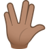 Bagaimana Vulcan Salute: Medium Skin Tone emoji terlihat di Joypixels.