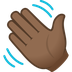 Bagaimana Waving Hand: Medium-Dark Skin Tone emoji terlihat di Joypixels.