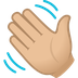 How Waving Hand: Medium-Light Skin Tone emoji looks on Joypixels.