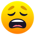 How Weary Face emoji looks on Joypixels.