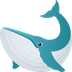 Bagaimana Whale emoji terlihat di Joypixels.