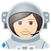 Wie Astronautin: helle Hautfarbe Emoji auf Joypixels aussieht.